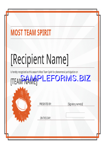 Team Spirit Certificate docx pdf free